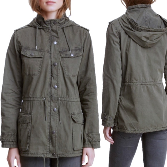 blanc noir Jackets & Blazers - New BNCI Dark Olive Utility Field Army Jacket S